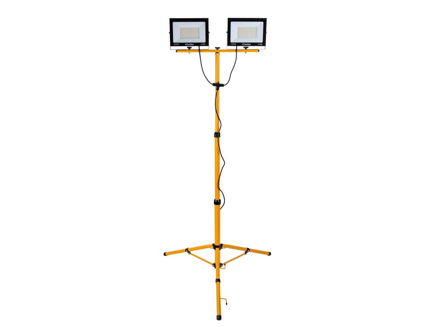 Projetor LED 2x100W com Tripé Telescópico Cor Branca Fria 6500K