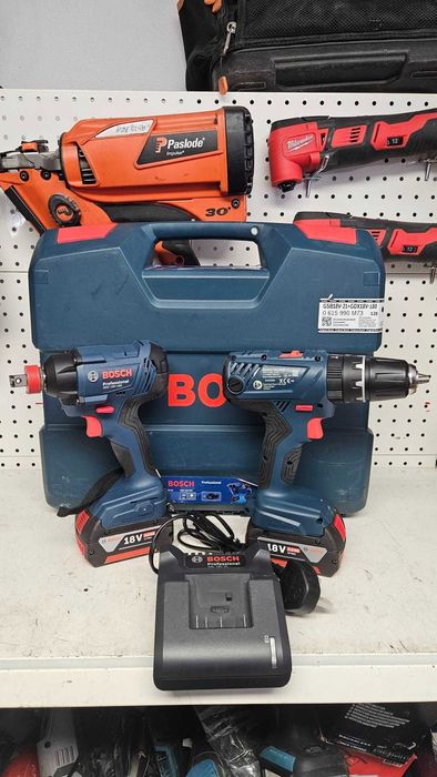 Zestaw Klucz udarowy Bosch GDX 180-LI 18V + Wkrętarka GSB 18V-21 2x4ah
