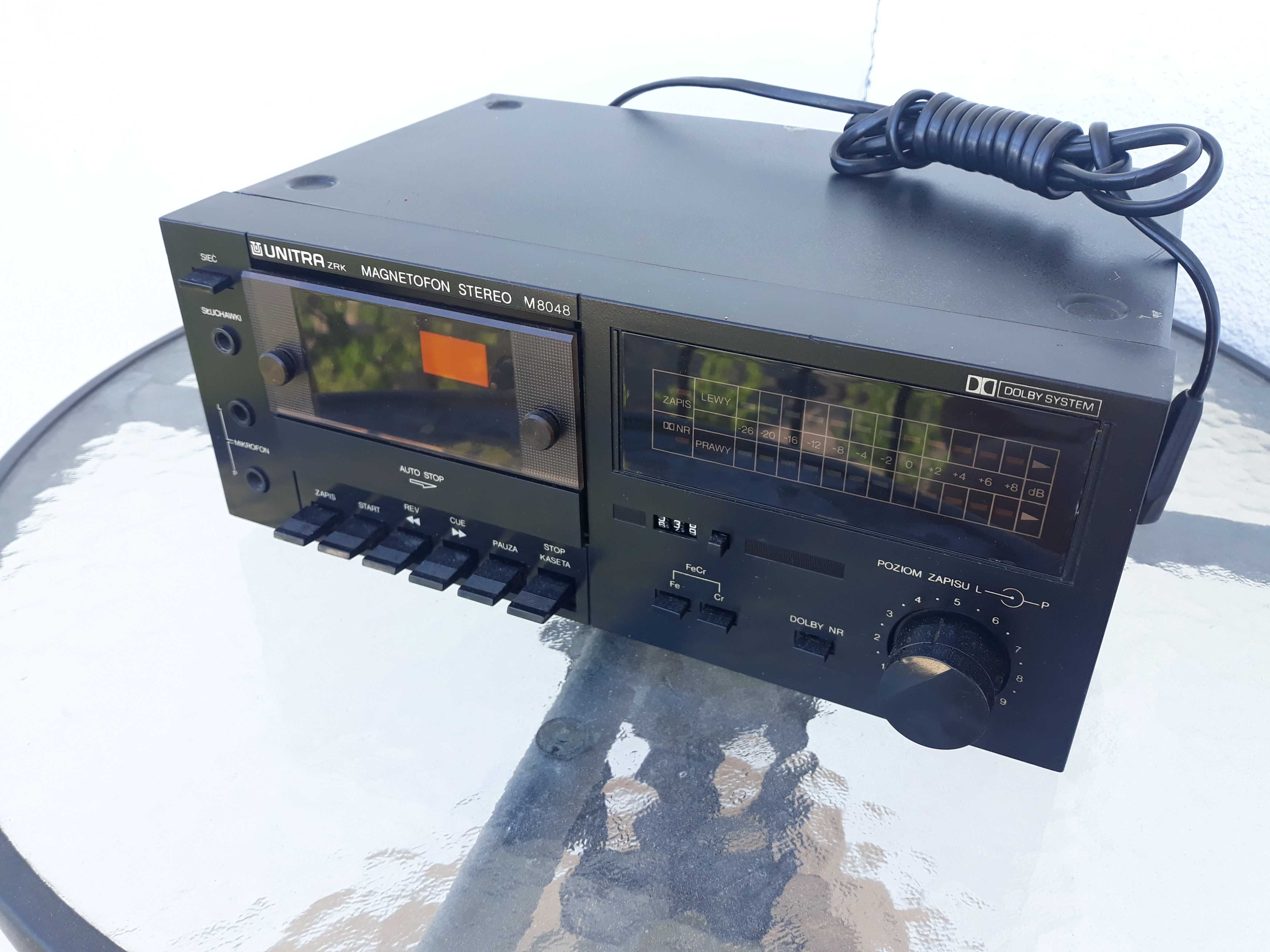 m 8048 magnetofon unitra deck stereo mini wieża