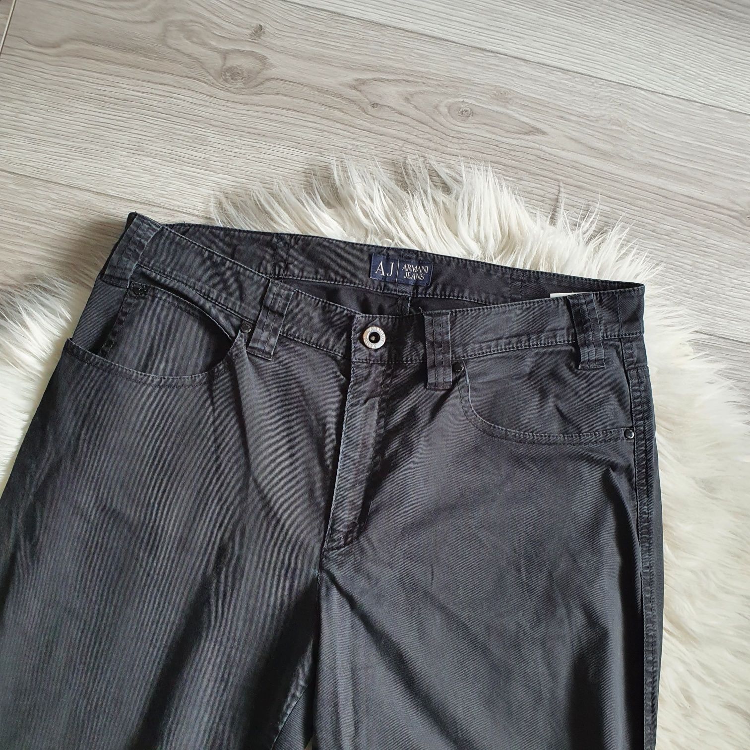 Armani Jeans spodnie w 32 czarne jeansy M L 38 40 proste aj