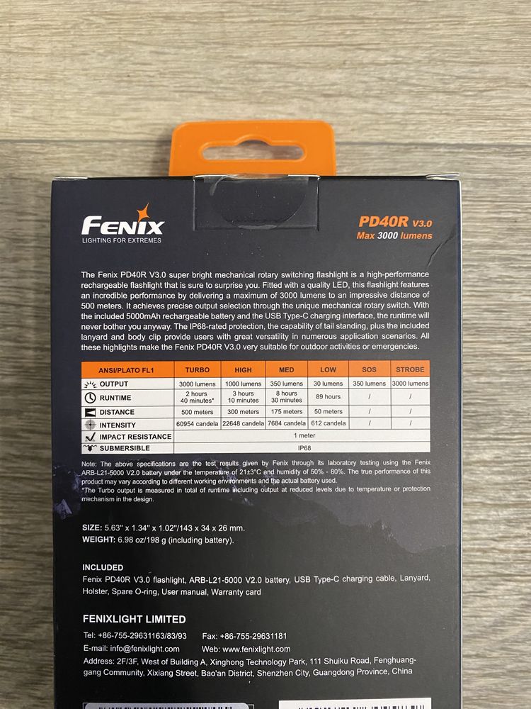 Ручний ліхтар Fenix PD40R V3.0 з акумулятором