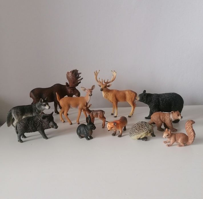 Schleich zwierzęta leśne, gospodarskie, dzikie plus gratis