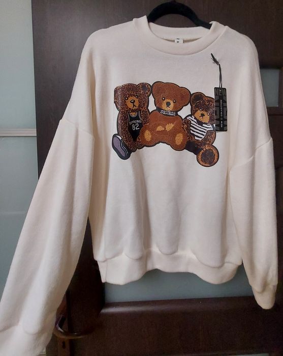 Sweterek z misiem uni M-XL