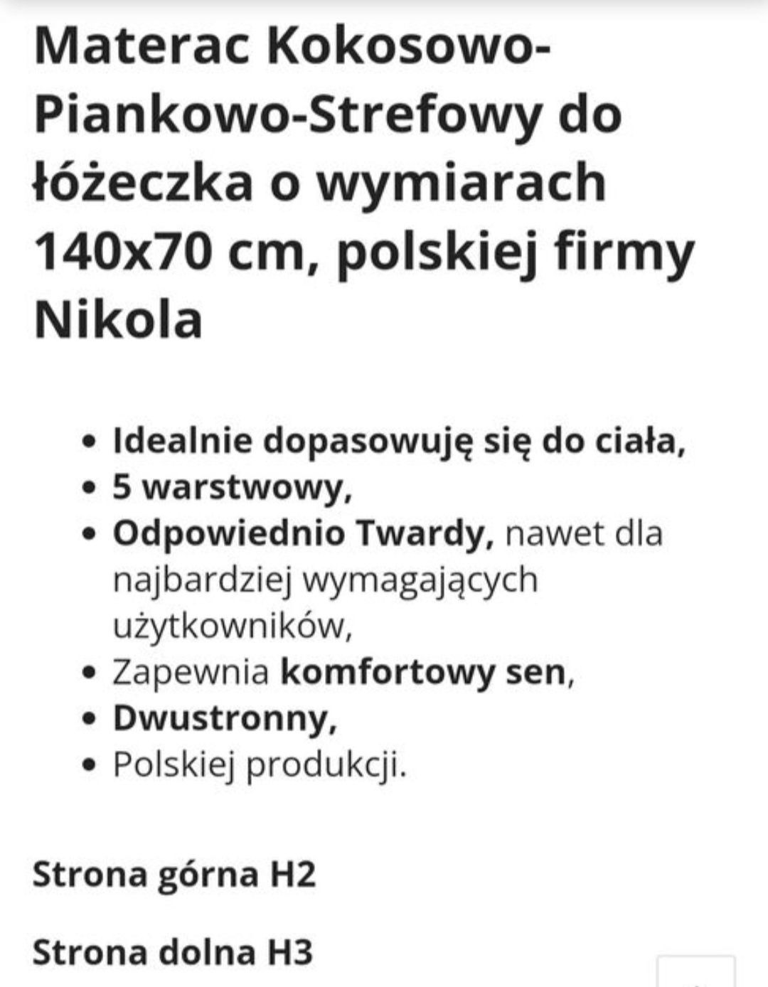 Materac 140x70, gratis łóżeczko (uszkodzone)