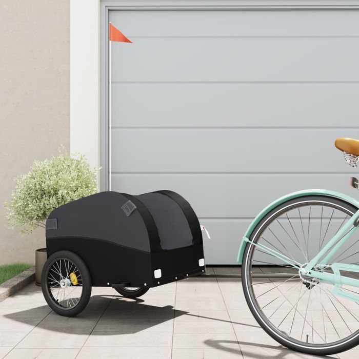 vidaXL Przyczepka rowerowa dla zwierząt, czarna, 30 kg, żelazo