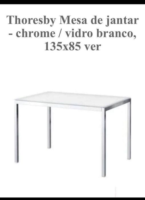 Mesa de vidro branco cozinha oferta de 4 Cadeiras