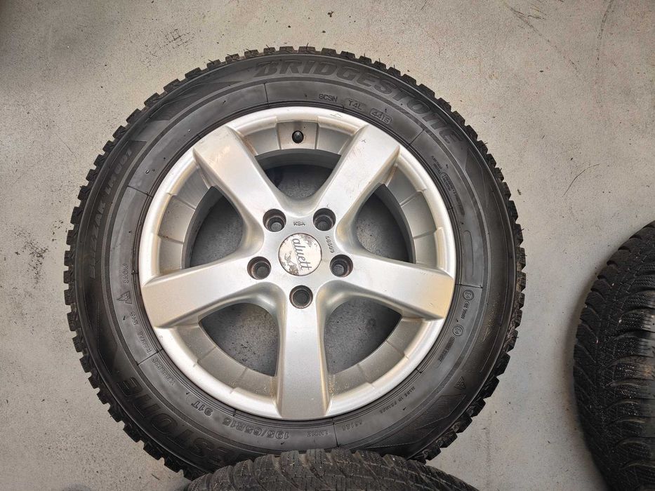 Koła zimowe Aluett 15" 6.5j/15H2 5/112 opony bridgestone 195/65R15