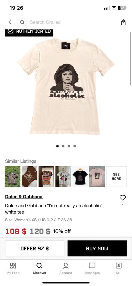 D&G футболка “I’m really not an alcoholic”