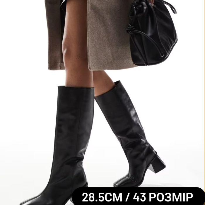 шкіряні високі демісезонні чоботи сапоги asos 43 28.5cm