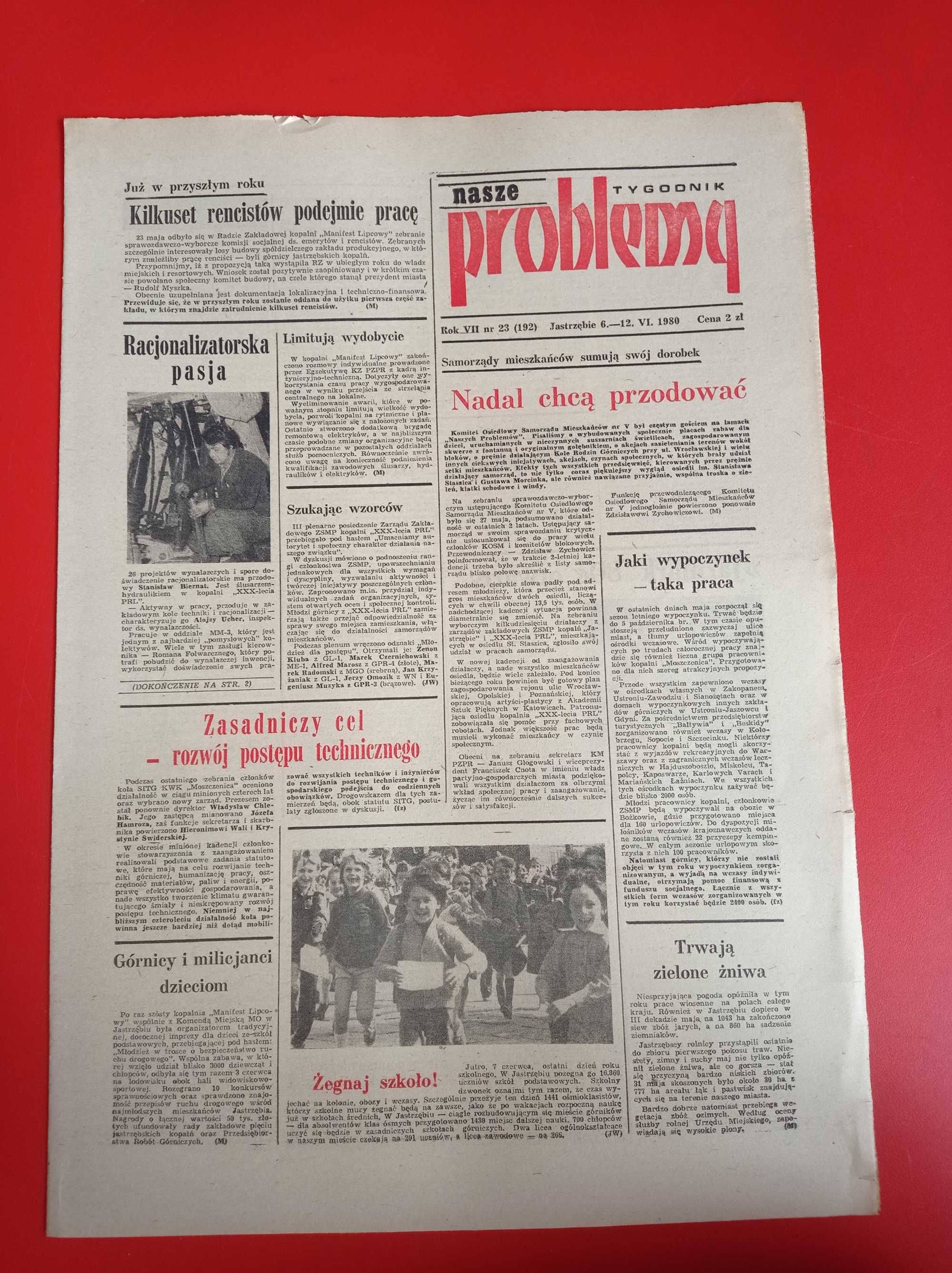 Nasze problemy, Jastrzębie, nr 23, 6-12 czerwca 1980