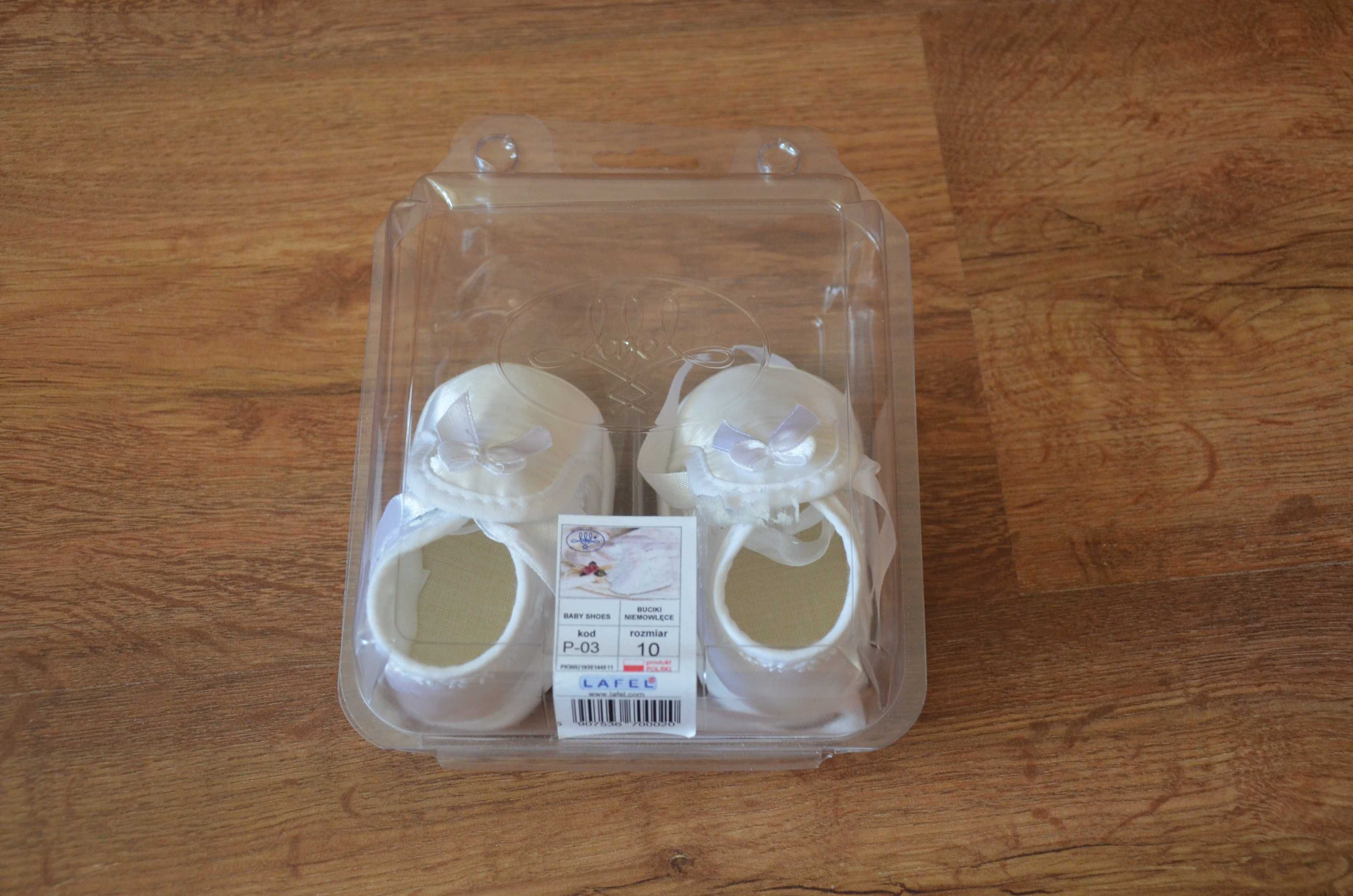 Buty niechodki buciki do chrztu rozm. 10 (10 cm) niemowlęce Lafel