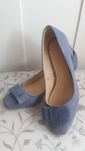 Buty czółenka Zara 36 welurek błękitne