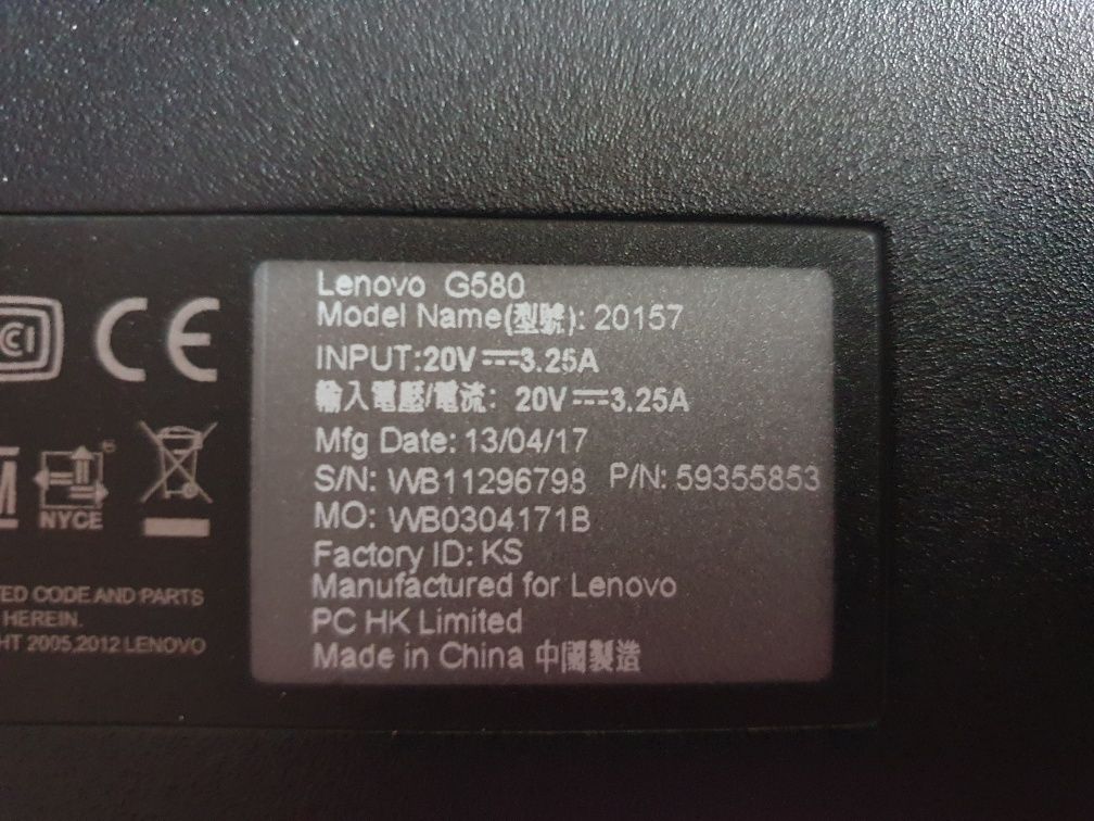 Ноутбук Lenovo G580 15.6 Intel B960 4 RAM 320 HDD