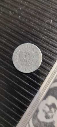 Moneta 1zl 1949r bez znaku mennicy