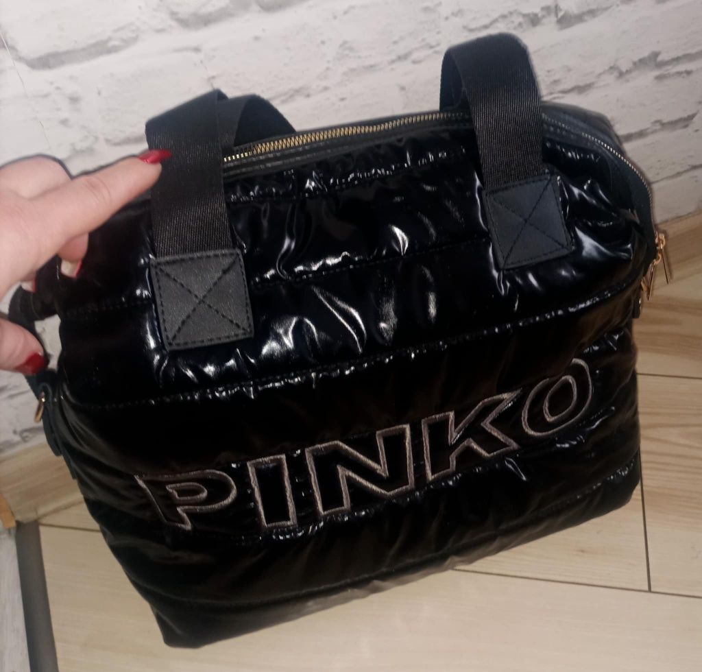 Torba torebka na A4 pojemna pikowana błysk