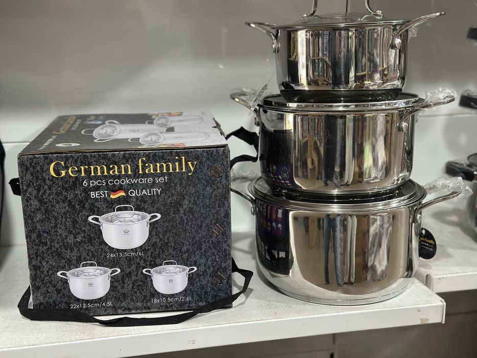 Набор кастрюль 3 шт. из нержавеющей стали German Family GF-2070