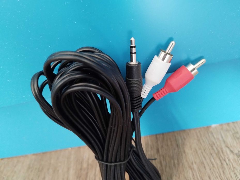 Кабель 5 метров AUX АУХ 3,5 мм на 2 тюльпана 3.5 mm mini Jack 2 RCA