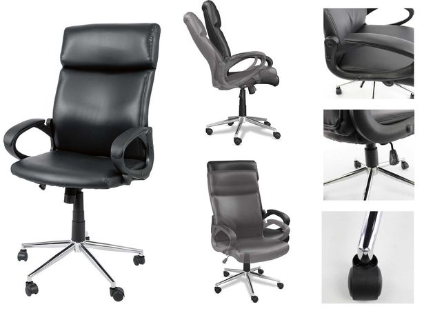 Fotel biurowy krzesło obrotowe szefa reg. wysokości ergonomiczne tilt