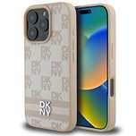 Etui DKNY Checkered Pattern & Printed Stripes na iPhone 16 Pro - różow