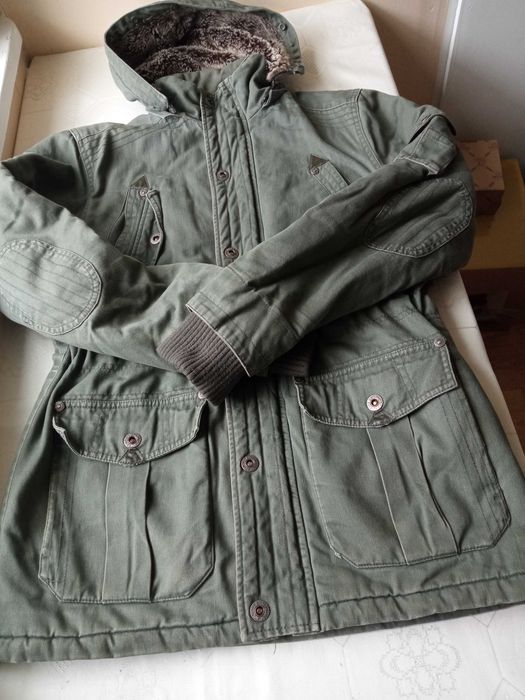 Tom Tompson Denim męska kurtka zimowa khaki r M