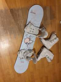 Deska snowboardowa z butami salomon