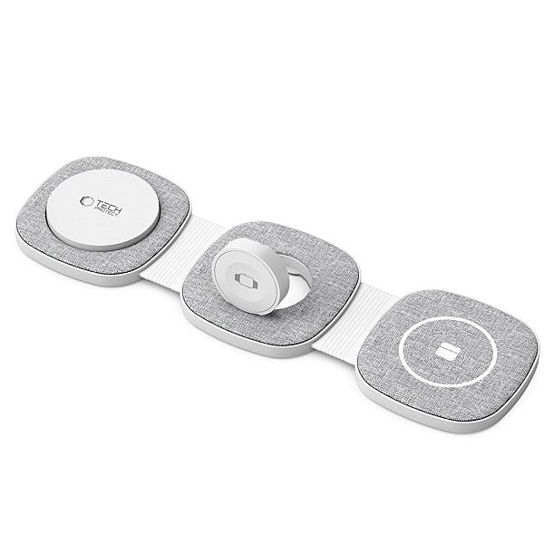 Tech-Protect Qi15W-A32/3In1 Magnetic Magsafe Wireless Charger Grey