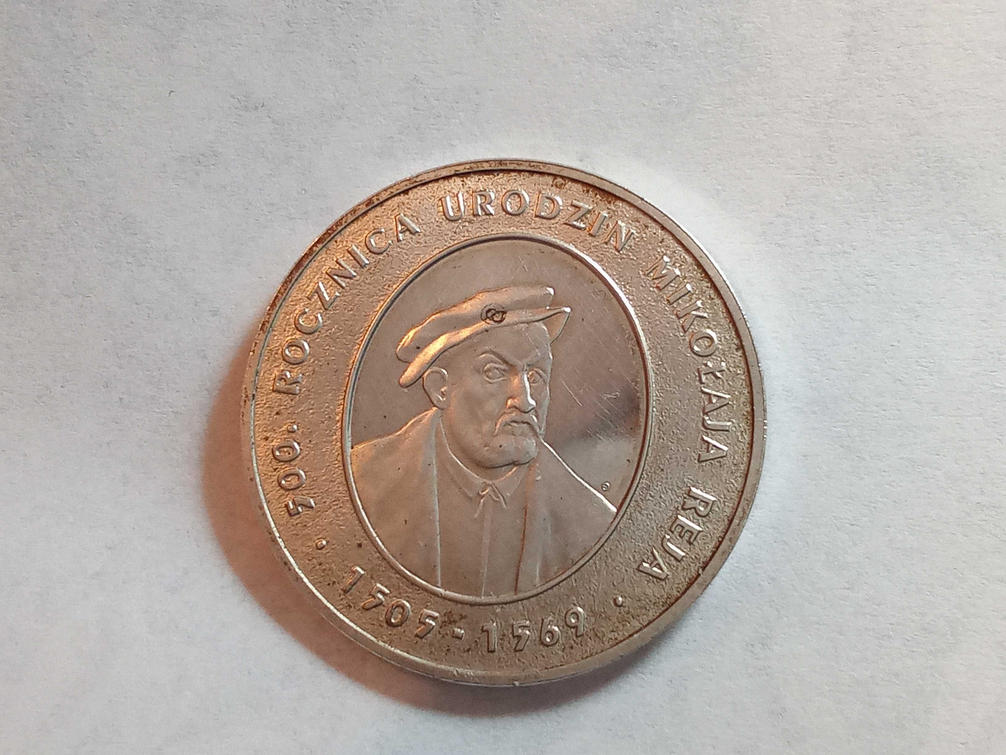 Moneta srebrna  10 złotych 500 rocznica urodzin Mikołaja Reja