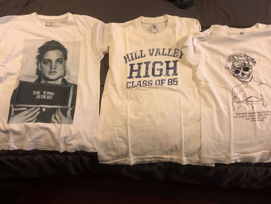 T-Shirts variadas de Metal, Twin Peaks, Back to the Future, Rock.