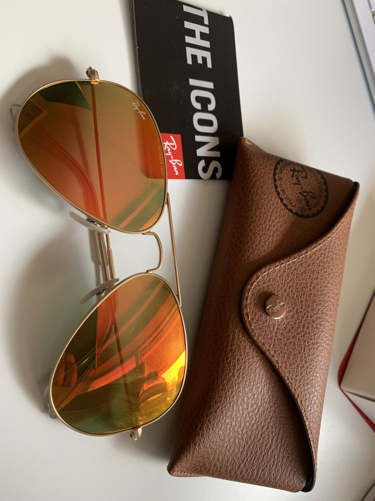 Ray Ban Aviador lente: Vermelha espelhada