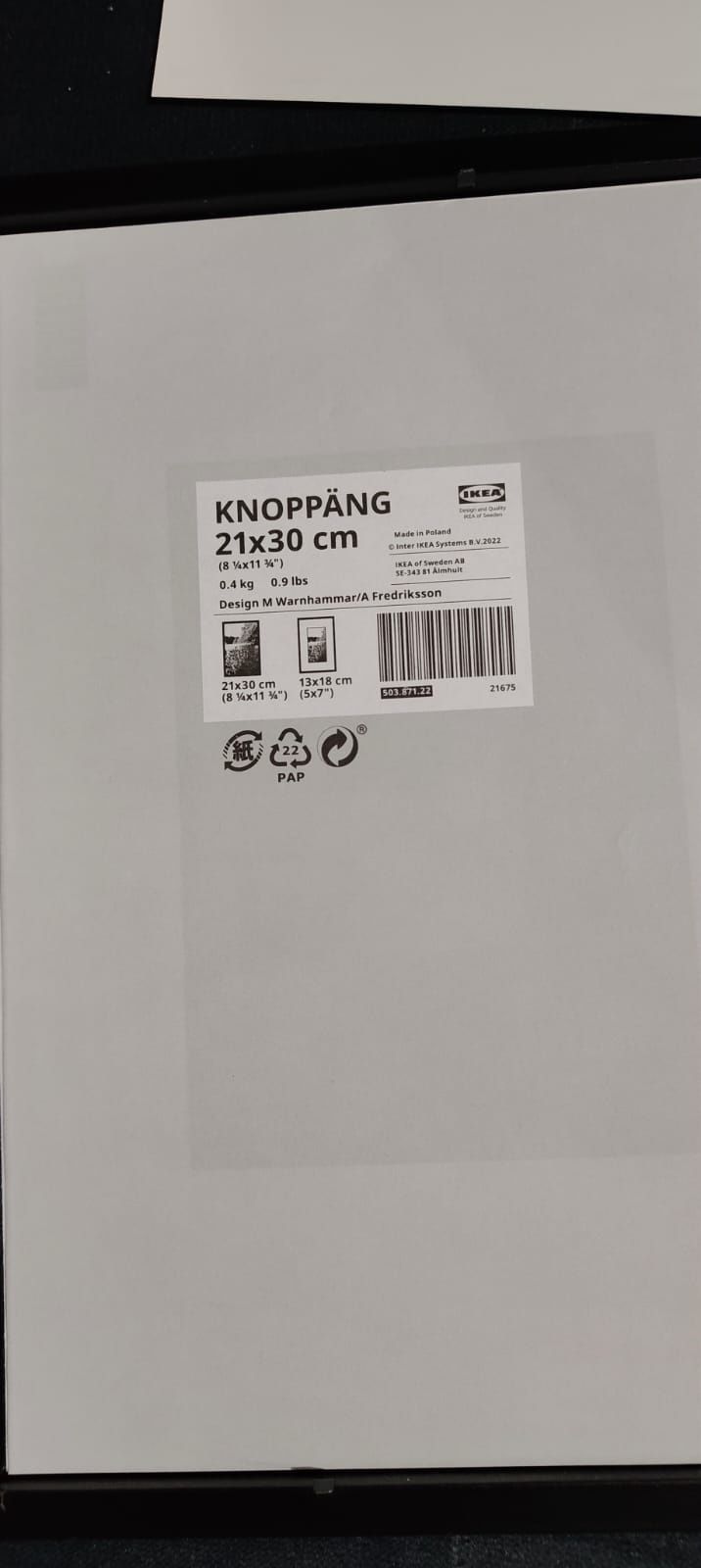 Ramka ikea 21x30 knoppang