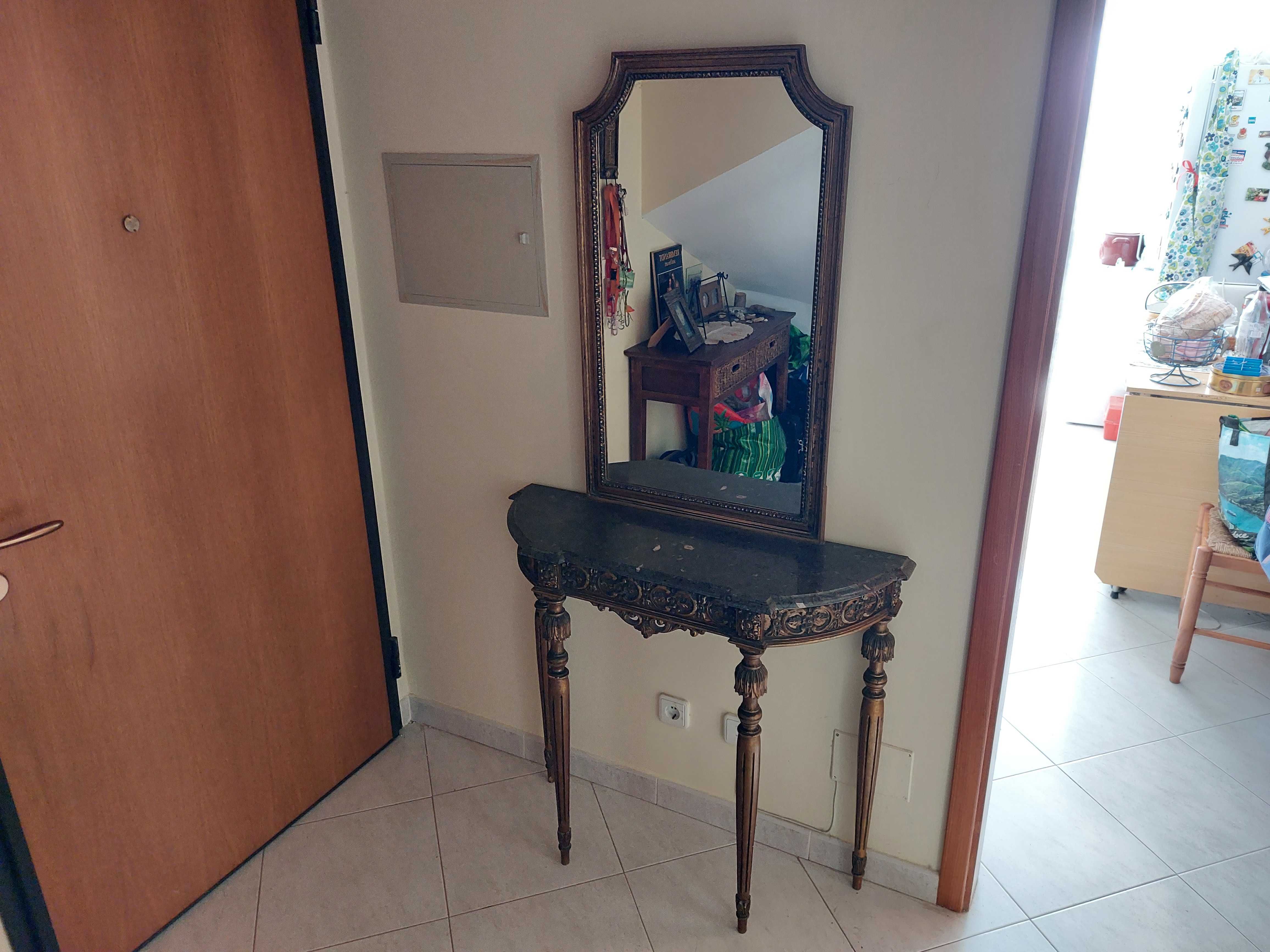 Mesa Vintage de Entrada com Espelho Integrado