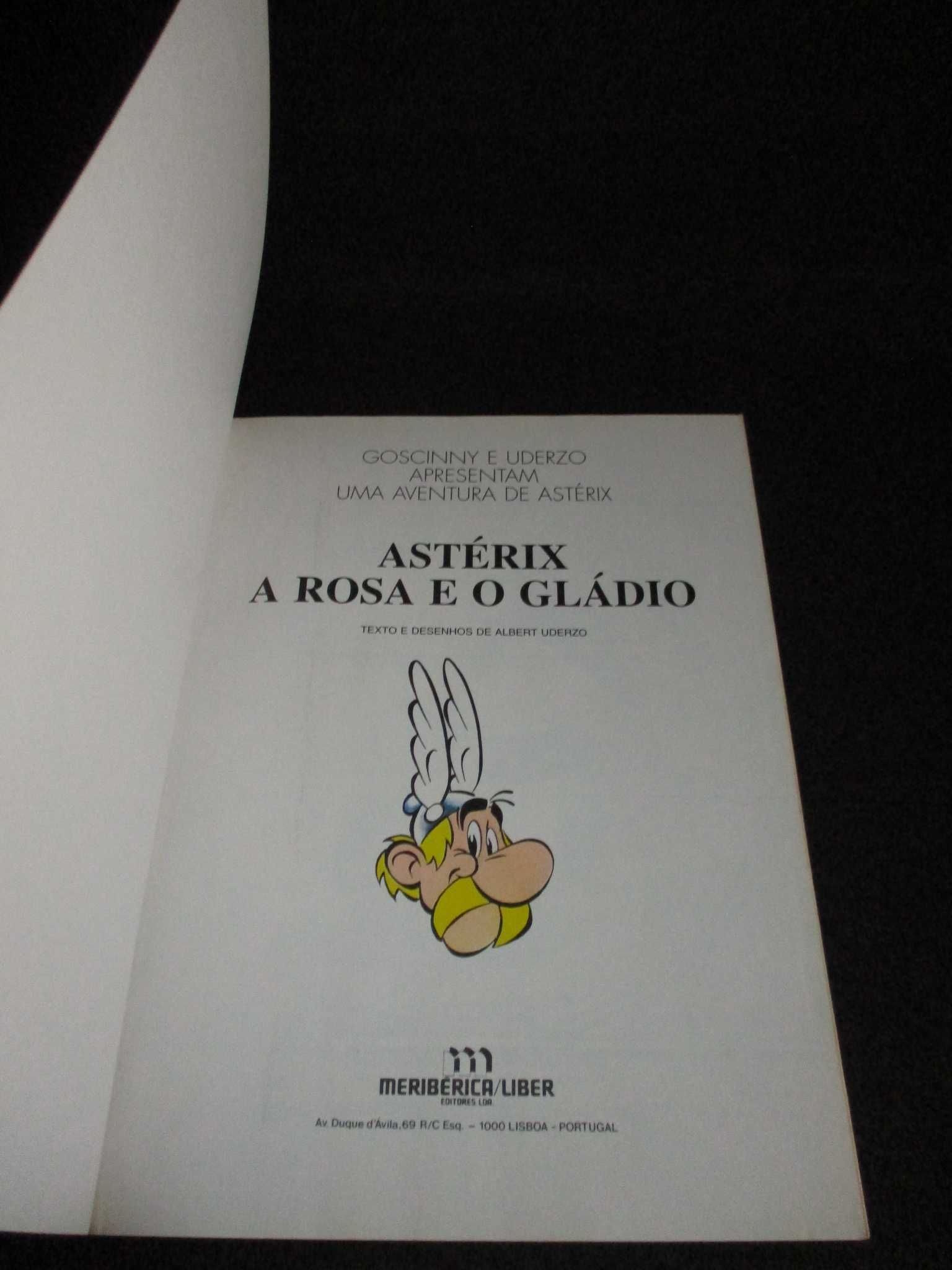 Livro BD Astérix A Rosa e o Gládio Meribérica Liber 1991