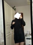 Sukienka dzianinowa czarna z golfem z długim rękawem House S basic