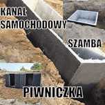 100% szczelne Betonowe- Piwniczki, szamba 2m3 kanały samochodowe