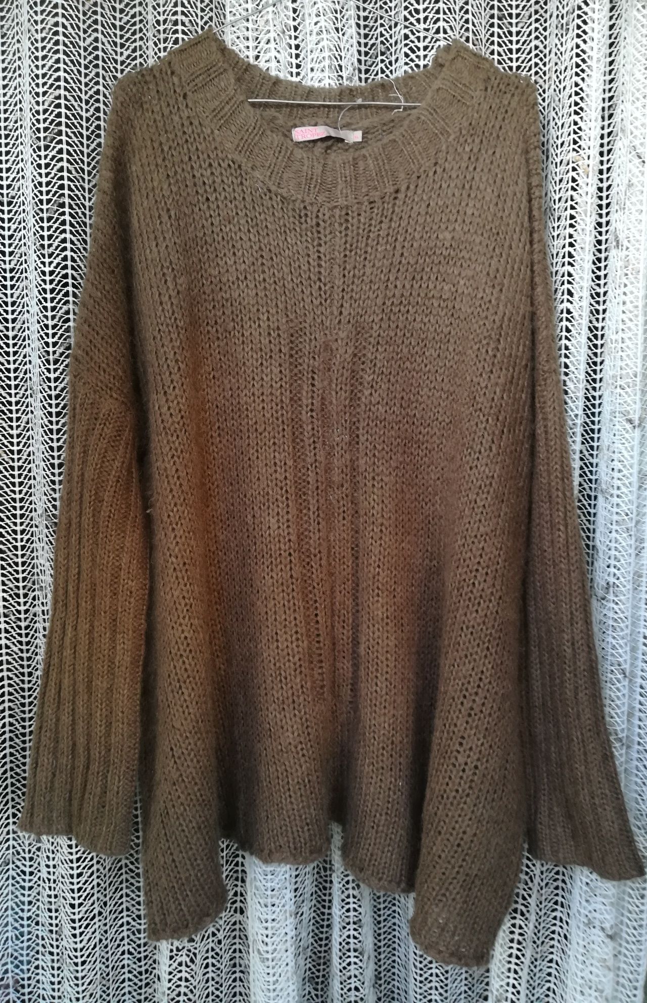 Тёплый шикарный стильный свитер оверсайз кардиган туника