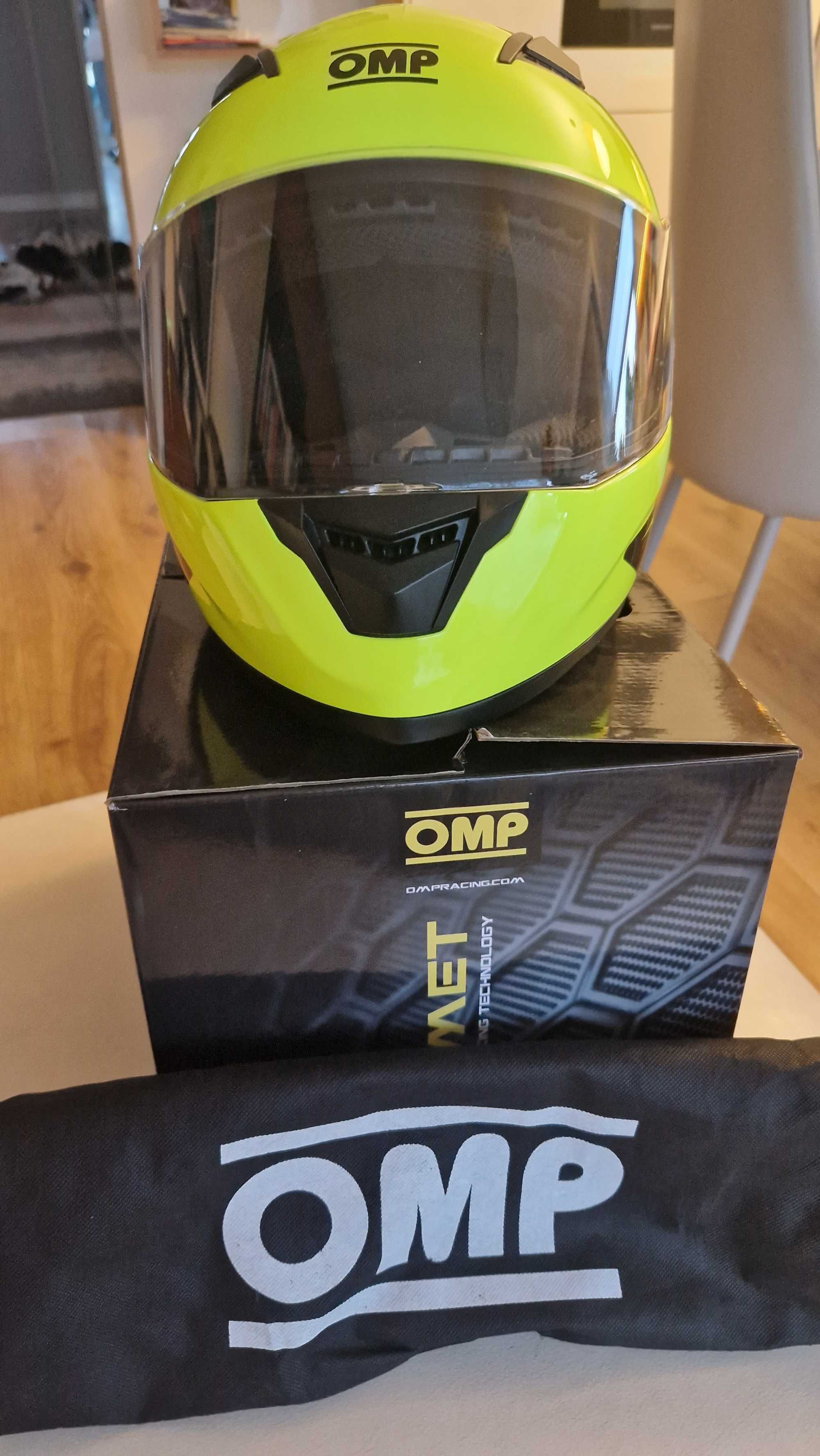 Kask OMP gokarty, racing sports rozmiar S żółty