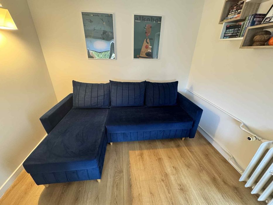 Narożnik granatowy welurowy