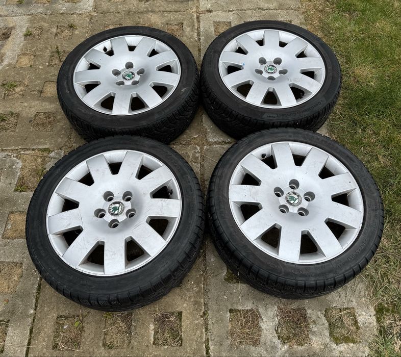 Felgi Skoda 5x112 Opony zima 225/45/17 Superb Octavia Audi A4 VW Seat