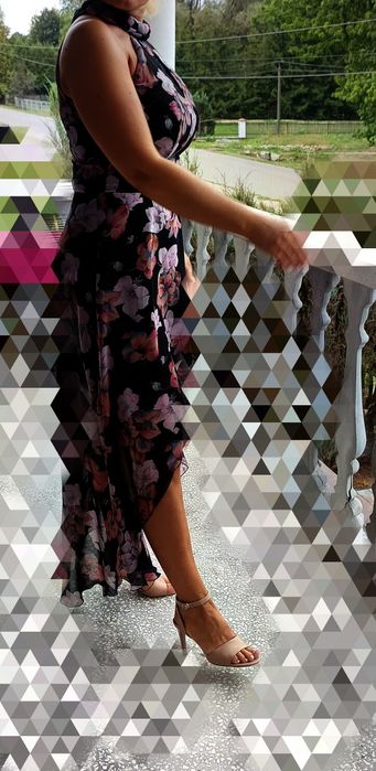 Prześliczna suknia zwiewna na wesele vissavi r40/L duży biust astmetr