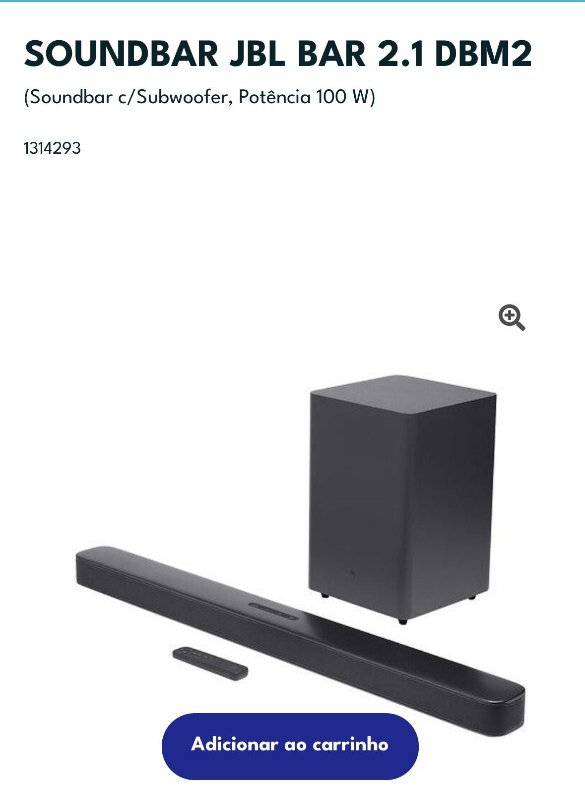 Soundbar JBL BAR 2.1 ( potência 100w )