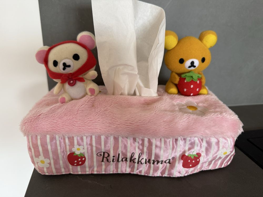 Pudełko etui na chusteczki rożowe misie