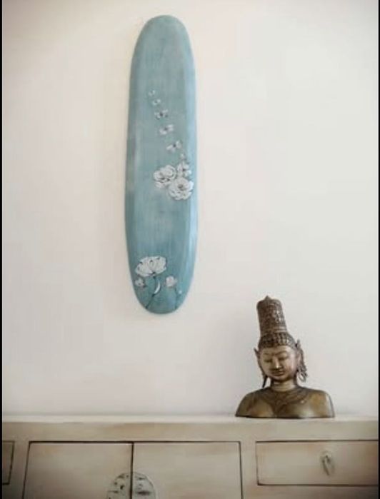 Prancha de surf decorativa personalizada em madeira