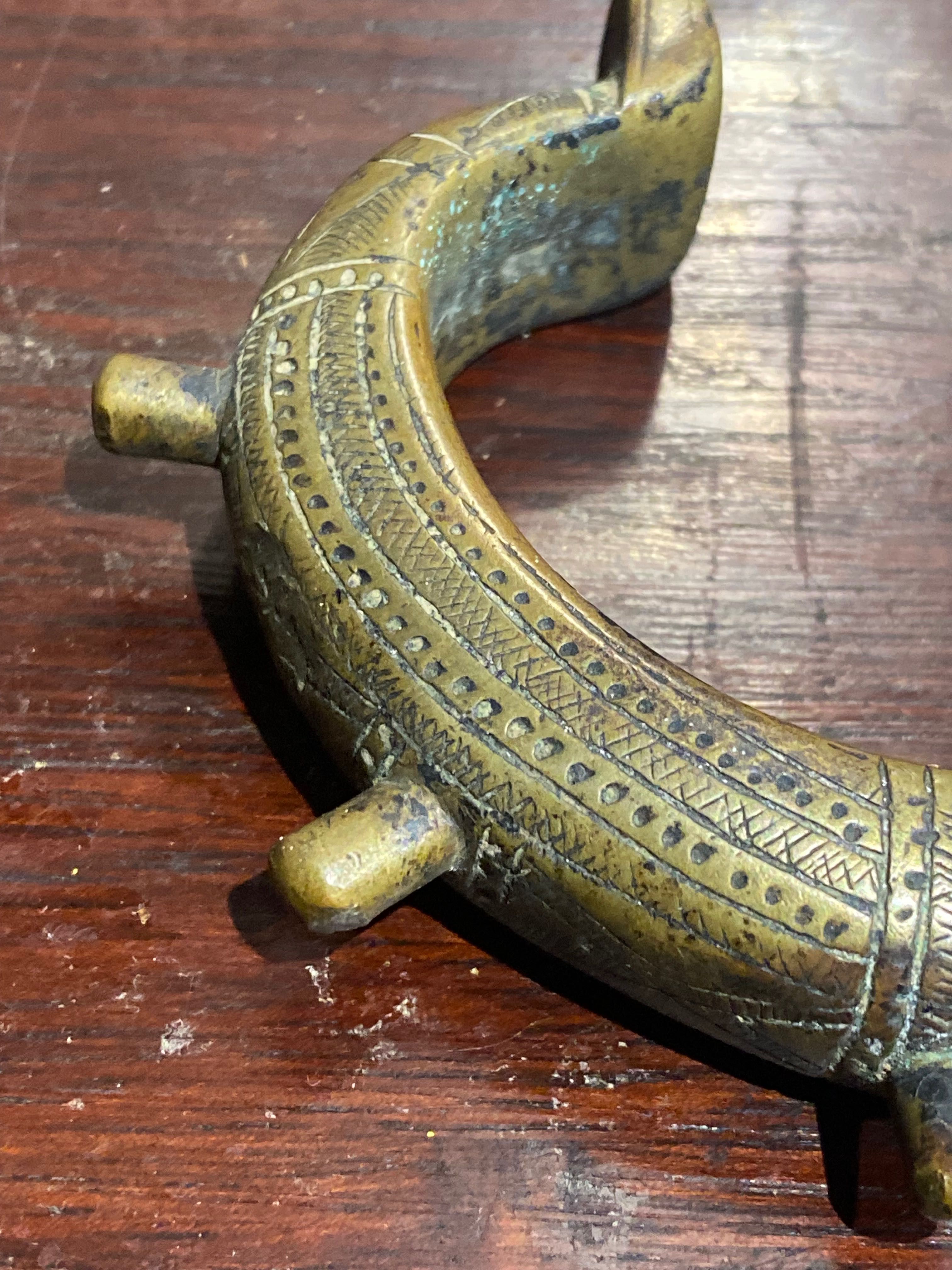 Pulseira Manilha escravo Bronze África Séc XVIII 6,5 cm
