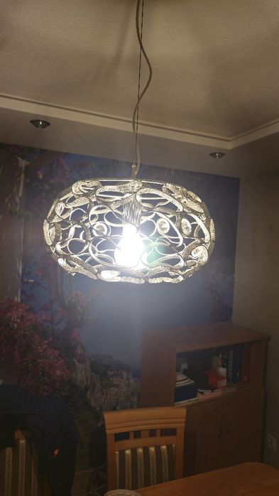 Lampa wisząca srebrna