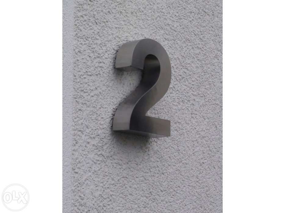 Números residenciais de Inox - Nr. 2 em 3D para Portas ou Entradas