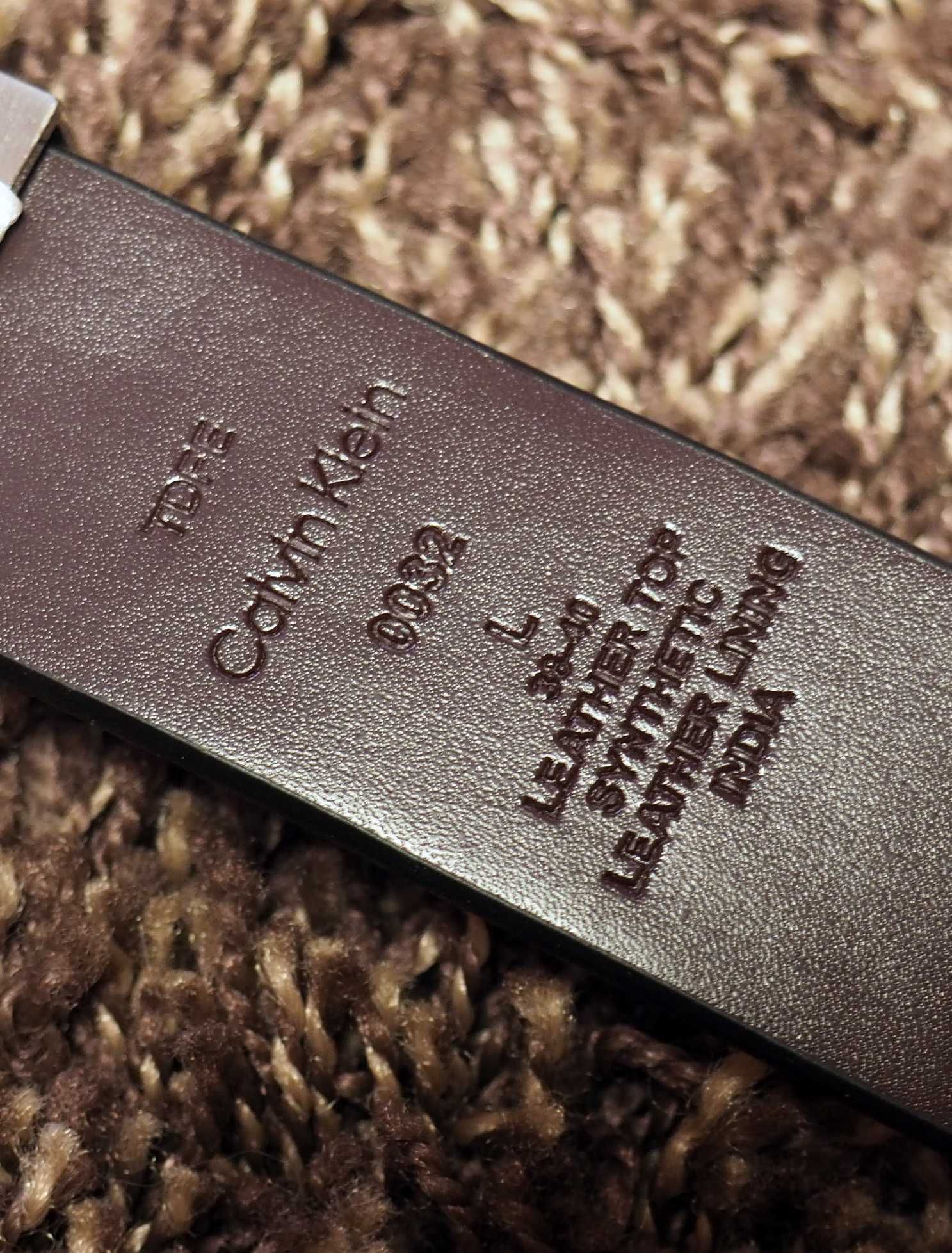 Оригінальний двосторонній шкіряний ремінь Calvin Klein 116 см чорний