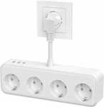 Listwa Zasilająca ADAPTER z USB i 4 GNIAZDAMI Krótki kabel