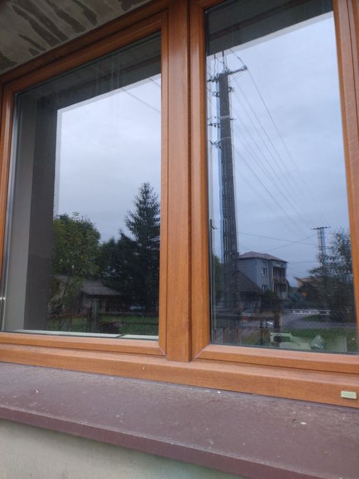 Okno 1780x1450 Biały-złoty Dąb