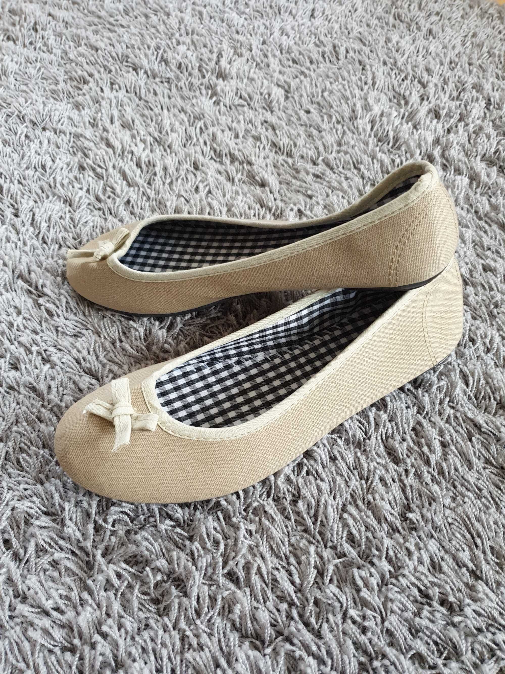 Nowe buty baleriny 36 37 38 balerinki baletki pantofelki materiałowe