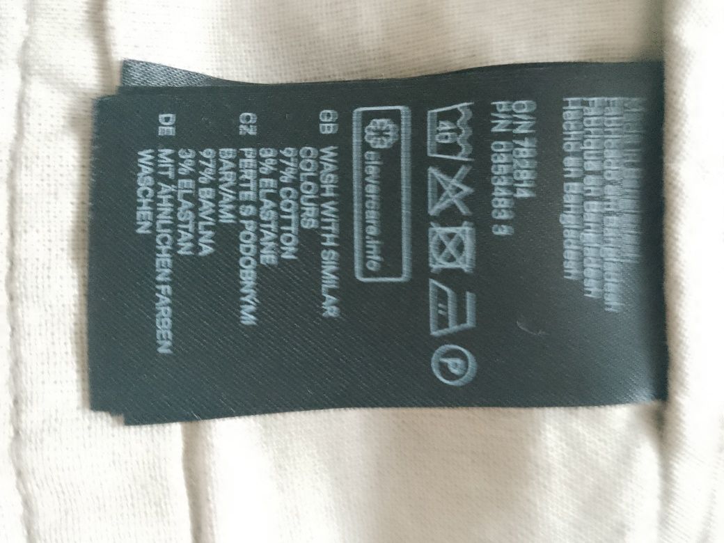 Spodnie bawełniane kremowe wizytowe rozmiar M firmy H &M